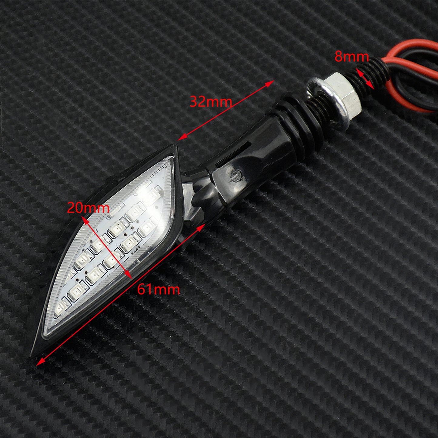 2X Motorcycle Black 8mm Skull Turn Signal Indicators Light Fit for Harley XL1200 Q