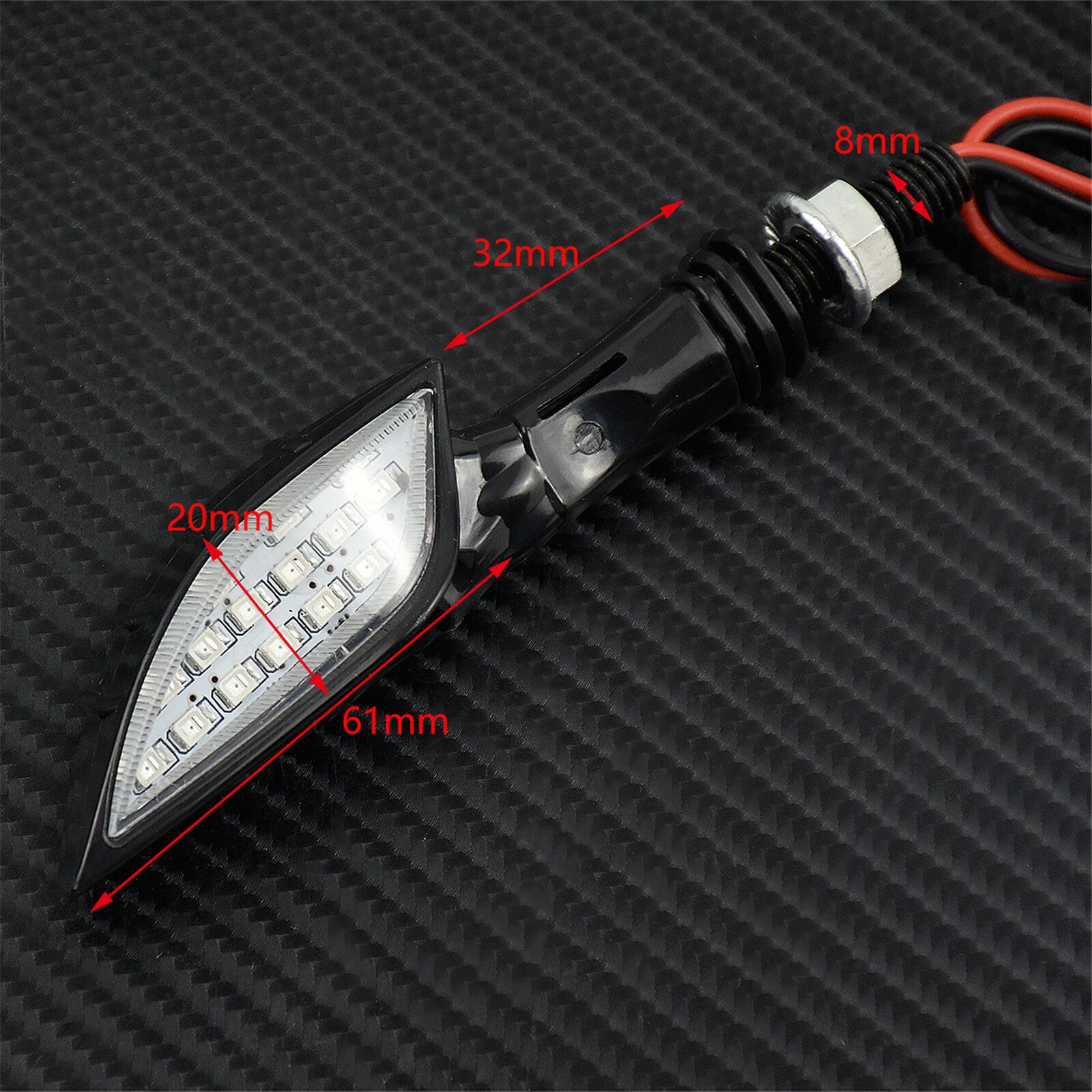 2X Motorcycle Black 8mm Skull Turn Signal Indicators Light Fit for Harley XL1200 Q