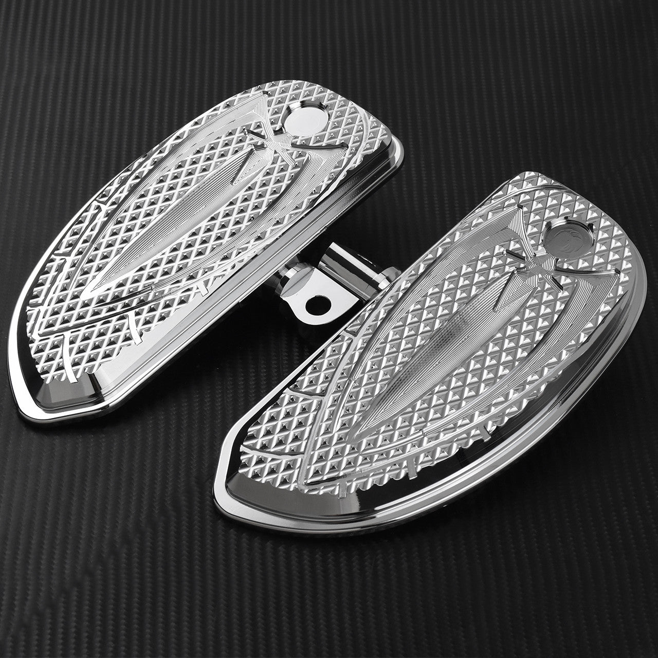 Chrome Spider Male Mount Foot Pegs Floorboards Fit for Harley Touring FLHR Dyna