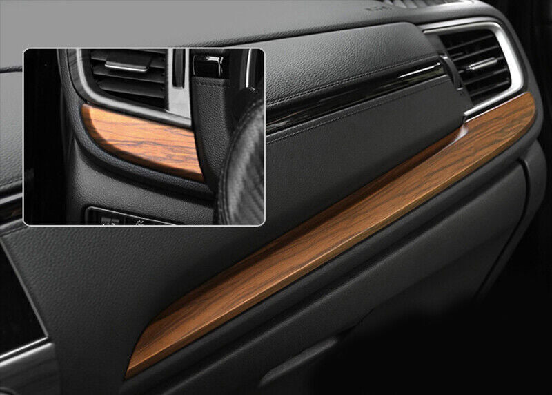 Wood Grain Decoration Console Dashboard Strips Trims 2P for Honda CR-V 2017-2022
