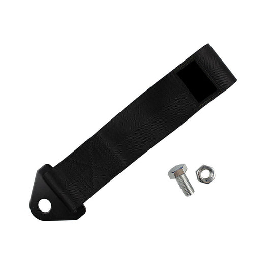 Sport Black High Strength Racing Tow Strap Kit for Front Rear Bumper Towing Hook Q