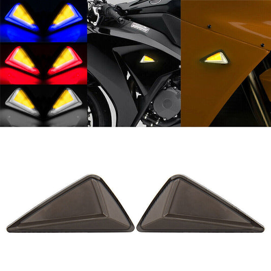 2x Motorcycle Amber Flush Mount LED Turn Signal DRL Blinker Light Indicator Q
