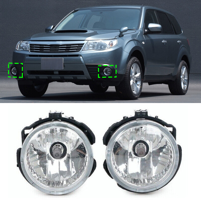 for Subaru Forester 2009 2010-2013 Pair Clear Lens Front Bumper Lamp Fog Lights