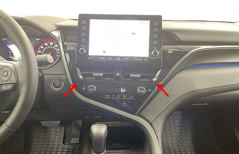 For Toyot@a for Camry 21-2022 Red ABS CarbonCenter Console Air Outlet Vents Frame n