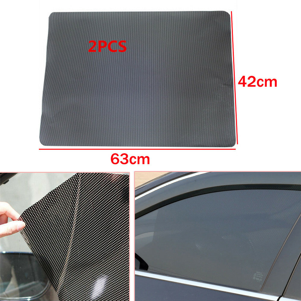 2 x PVC car side window mesh sunshade film, solar mesh film, UV protective film - n