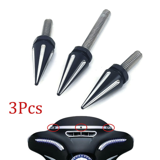 3-Piece Spike Windshield Trim Screen Bolts and Screws for Harley Street Glide 2014-up n