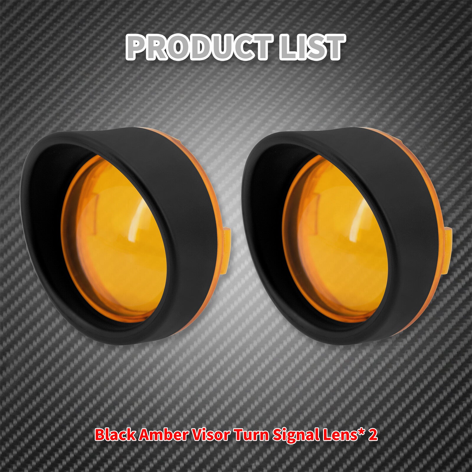 Visor Ring Turn Signal Amber Lens Cover Fit for Harley Dyna Softail Sportster XL Q