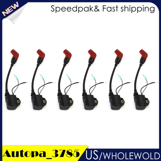 6Pcs Outboard Ignition Coil for Yamaha 100/150/175/200/225HP 6R3-85570-01-00 NEW