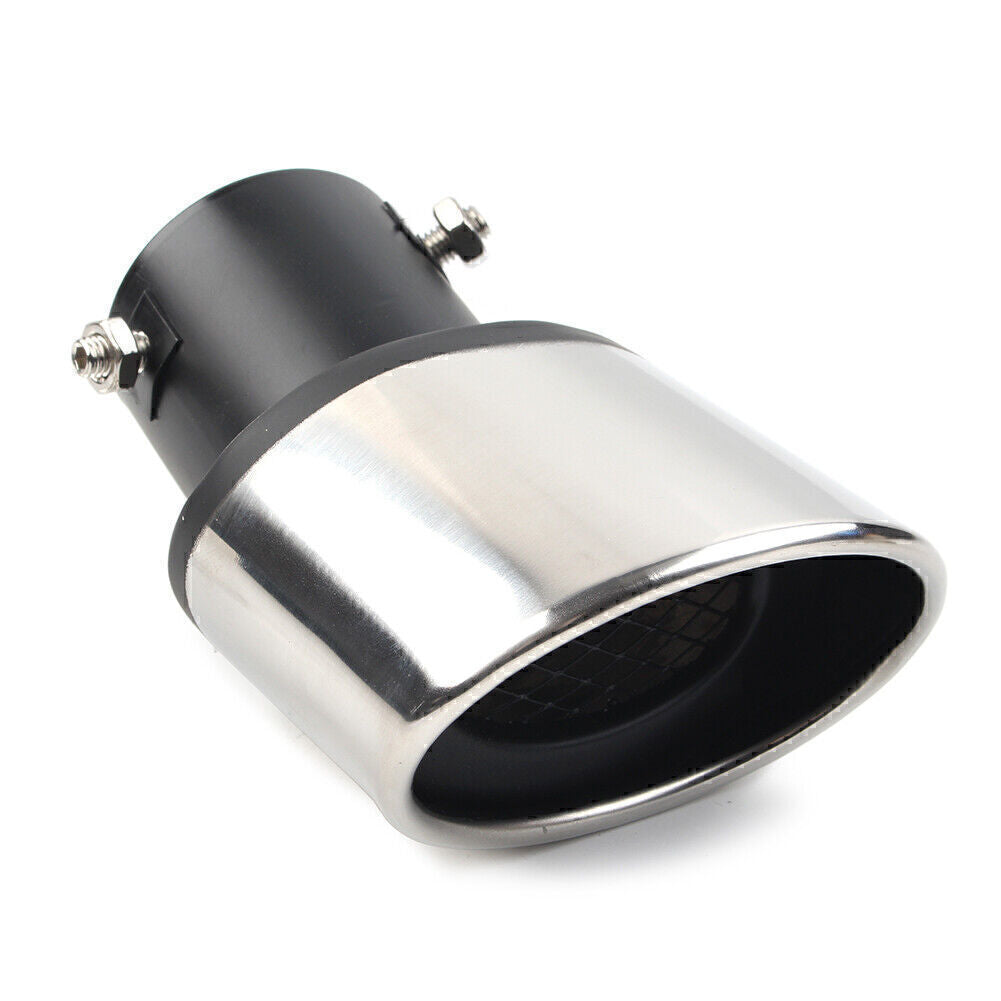 Sliver Universal Car Bent Rear Exhaust Pipe Tail Muffler Tip Round Accessories Q