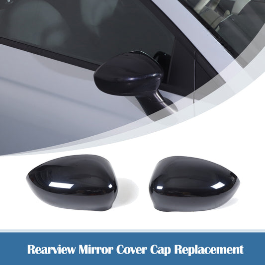 Glossy black side door mirror cover replacement parts for Fiat 500 2007-23