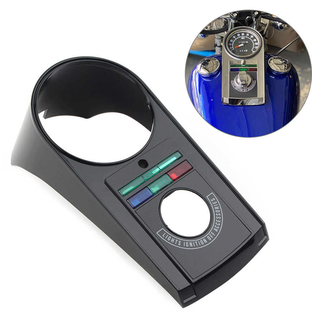 Speedometer Speedo Dash Panel Cover Housing Kit Plastic for Harley Softail Black