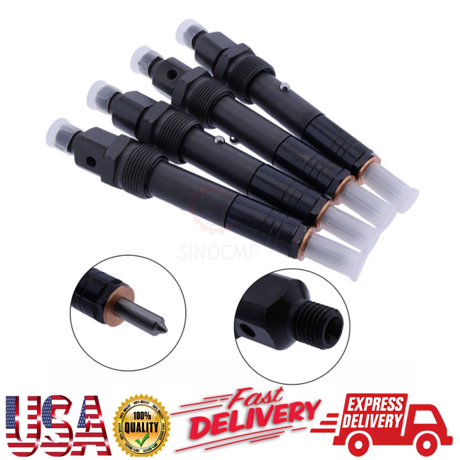 4X Fuel Injectors B00904A 2645A058 for Perkins AR AM AS Engine1004-40TW 1004-42