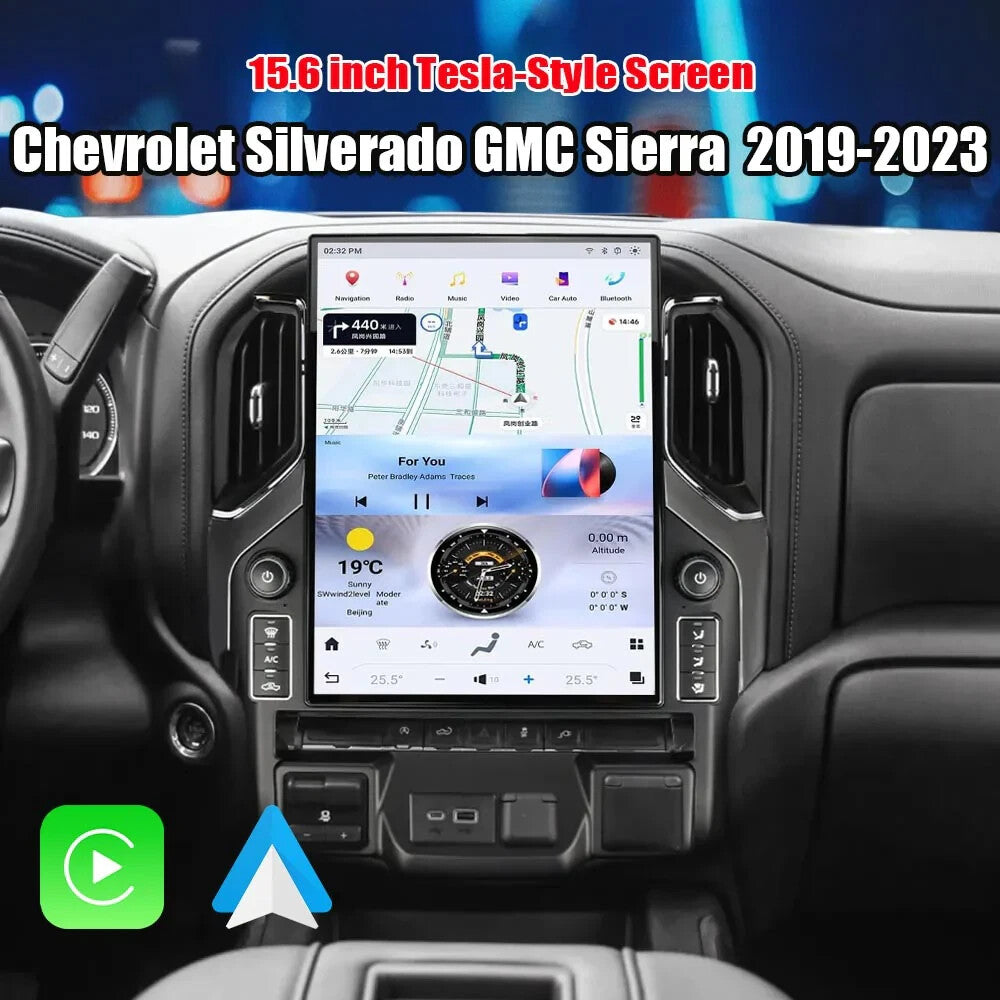 for Chevrolet Silverado for GMC for Sierra 2019-2023 for Tesla Vertical Screen 2K GPS Radios