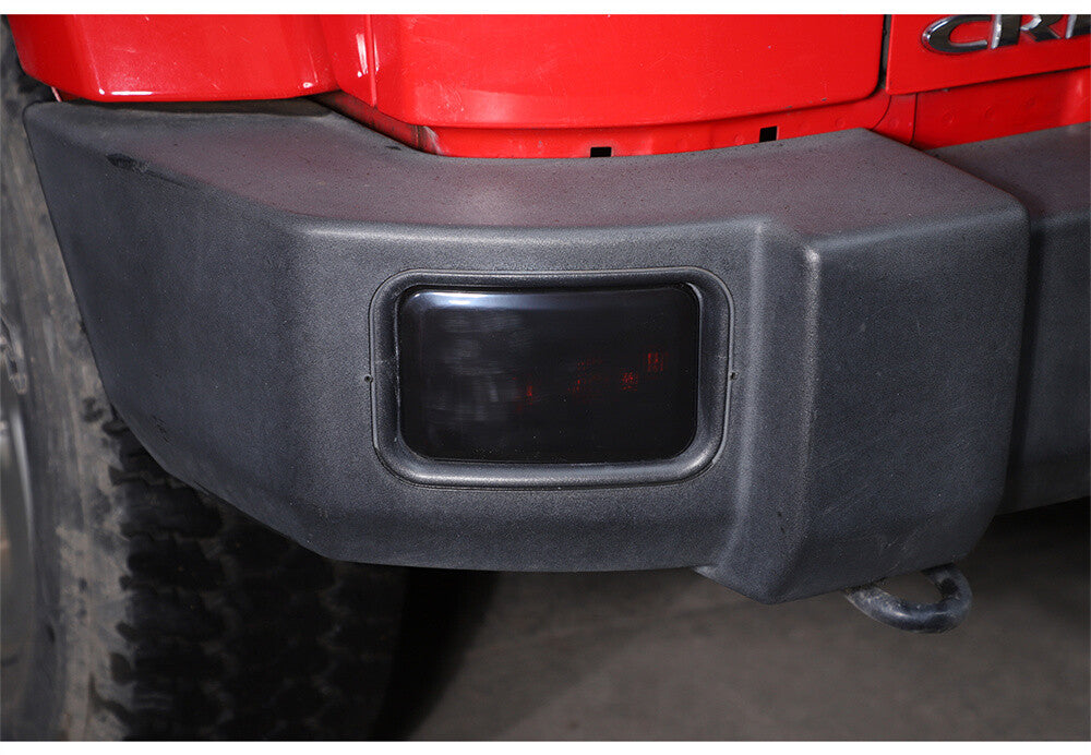 Smoked Black Rear Bumper Fog Light Lamp Guard Cover for Jeep for Wrangler JK 2007-17