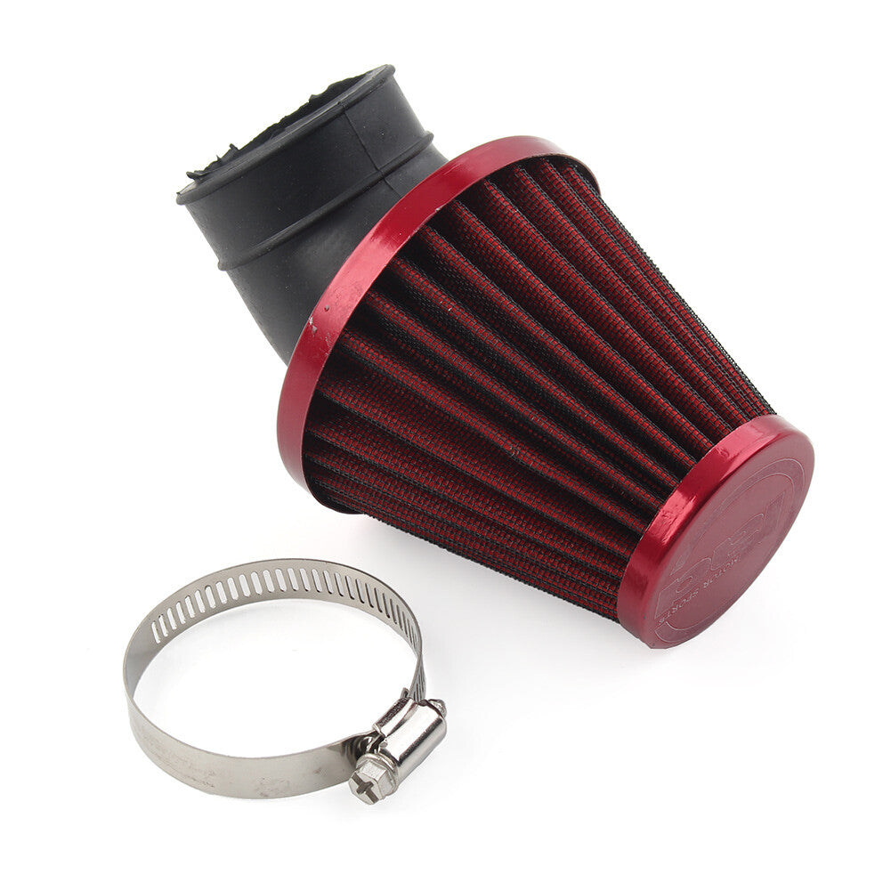 42mm Air Intake Filter Cleaner Rubber Bend Inlet Stainless Steel Mesh Motorcycle Q