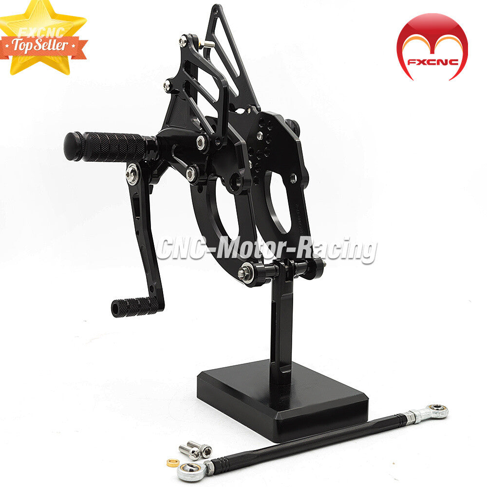 CNC geared foot spikes, footrests, and aluminum pedals suitable for Honda CBR250RR 2017, 2018, and 2019 models.