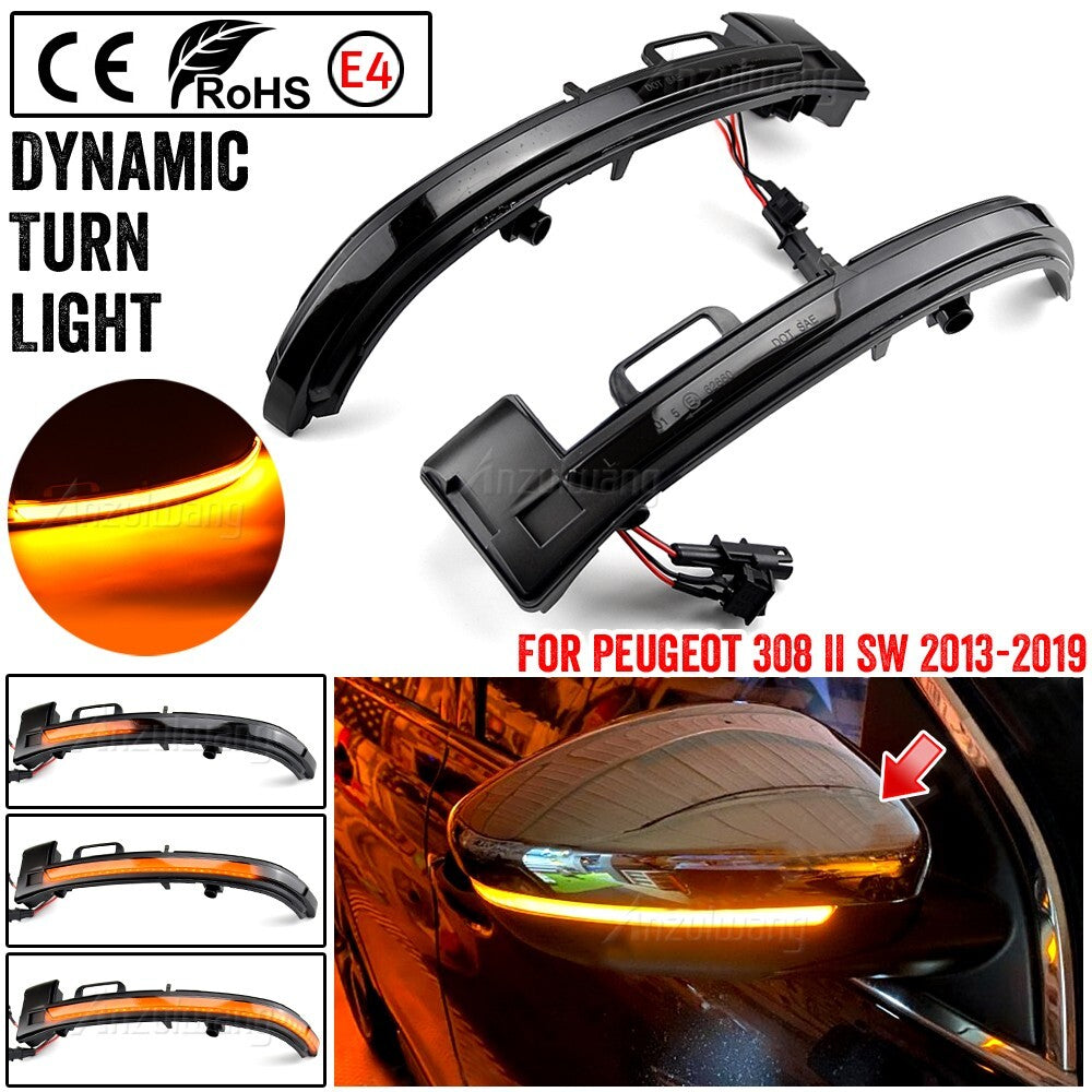 Dynamic Side Turn Signal Light for PEUGEOT 308 II SW 2013-2019