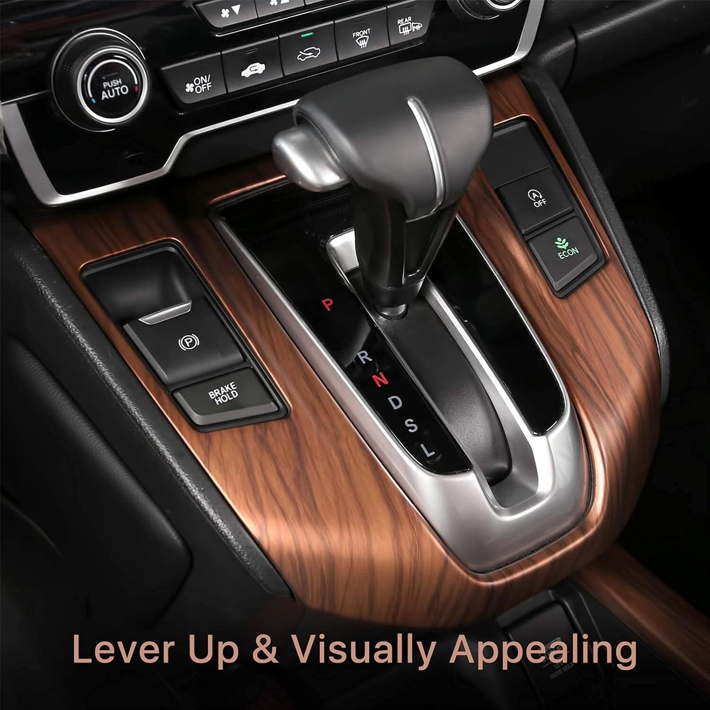 Gear Shift Box Cover Panel Peach Wood Grain Color Trim Cover for Honda CRV 17-22