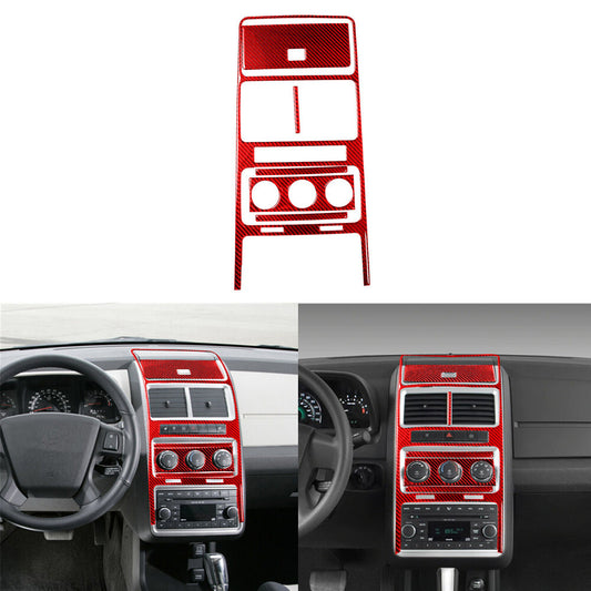 Red Carbon Fiber Interior Decor Glove Box Cover Trim Strip for Fiat 500L 2014-17 v