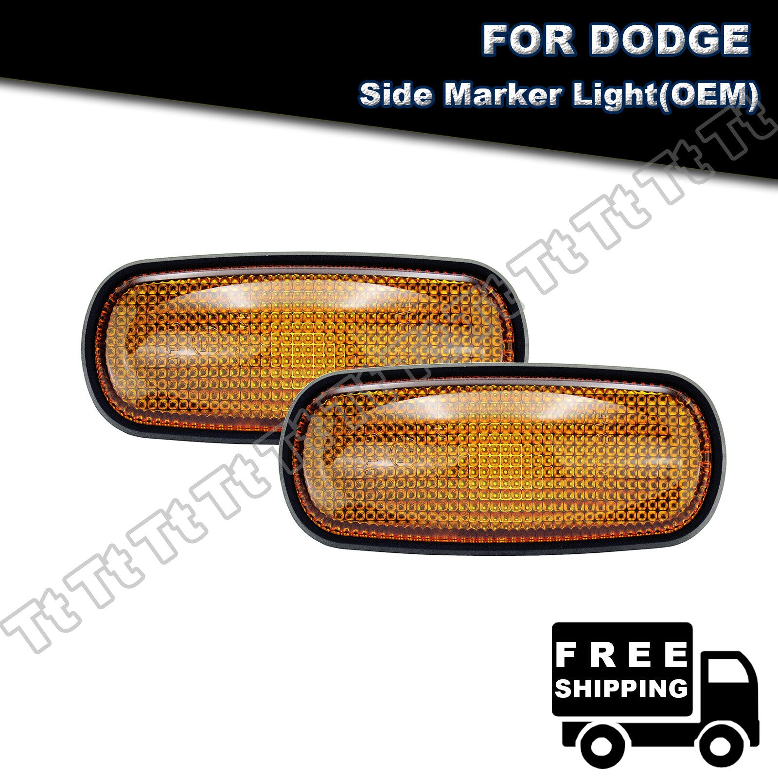 Side Marker Light Housing Amber Lens For 2003 - 2009 Dodoge for Ram 2500HD 3500HD - v