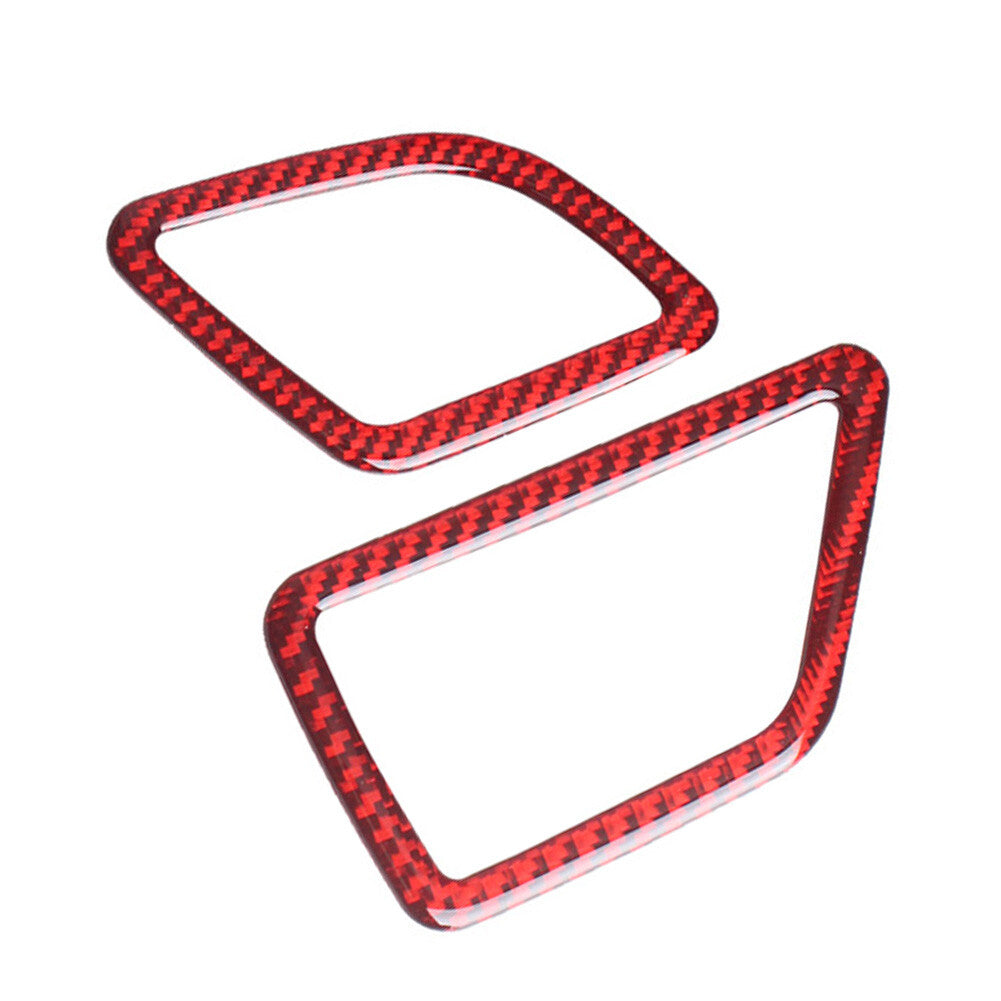 Red carbon fiber medium vent outlet trim for BMW 5 Series F10 2011-17