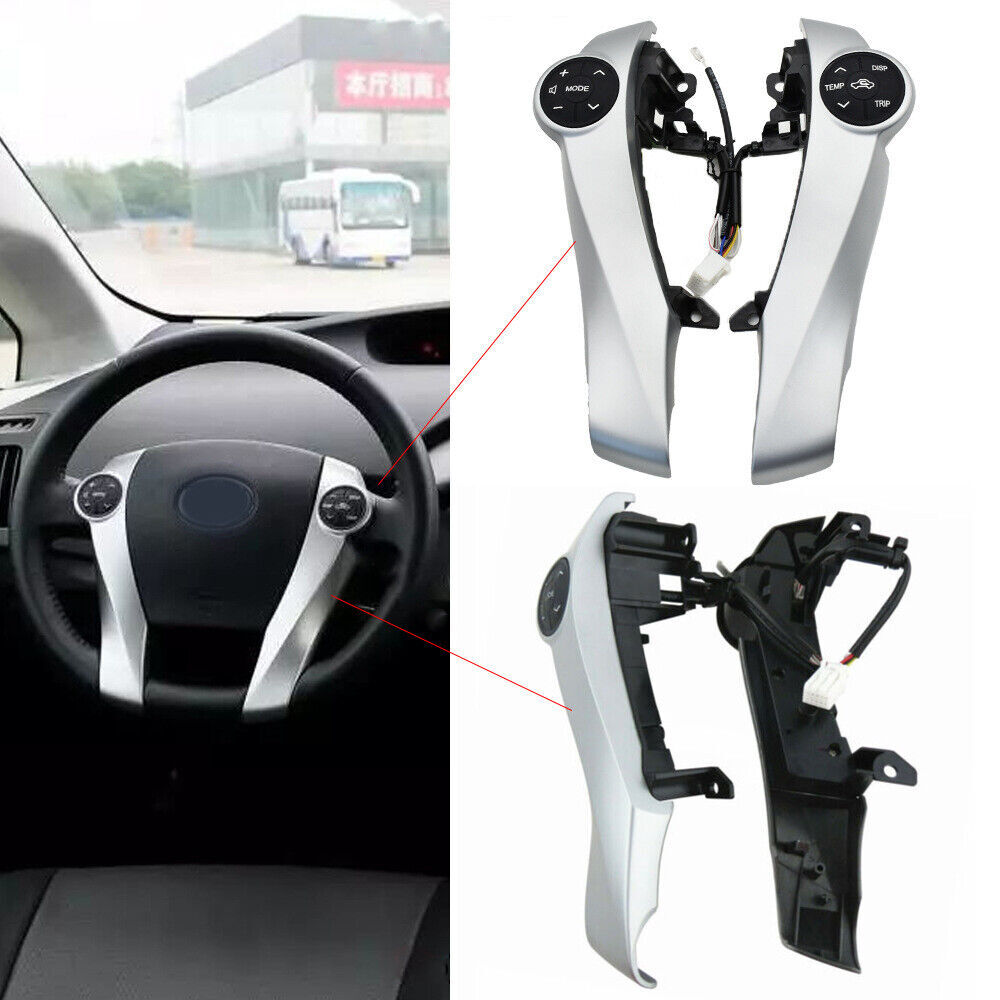 Fits for TOYOTA AQUA PRIUS C Silver Steering Wheel Cruise Control Switch Button