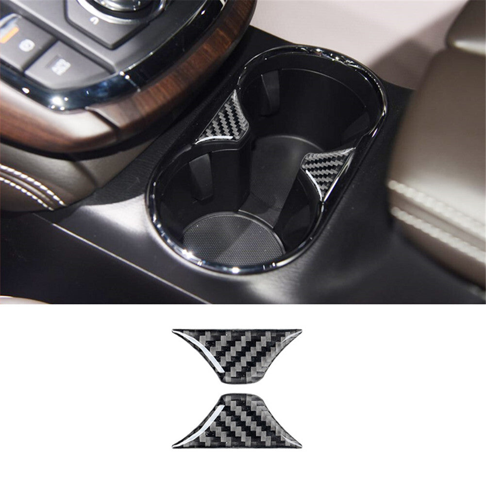 2x Carbon Fiber Interior Central Cup Holder Cover Trim for Mazda CX-9 2016-2022