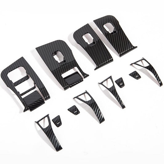 Carbon Fiber Window Lift Switch Button Cover Trims For 2017-2020 for Tesla Model 3 Y