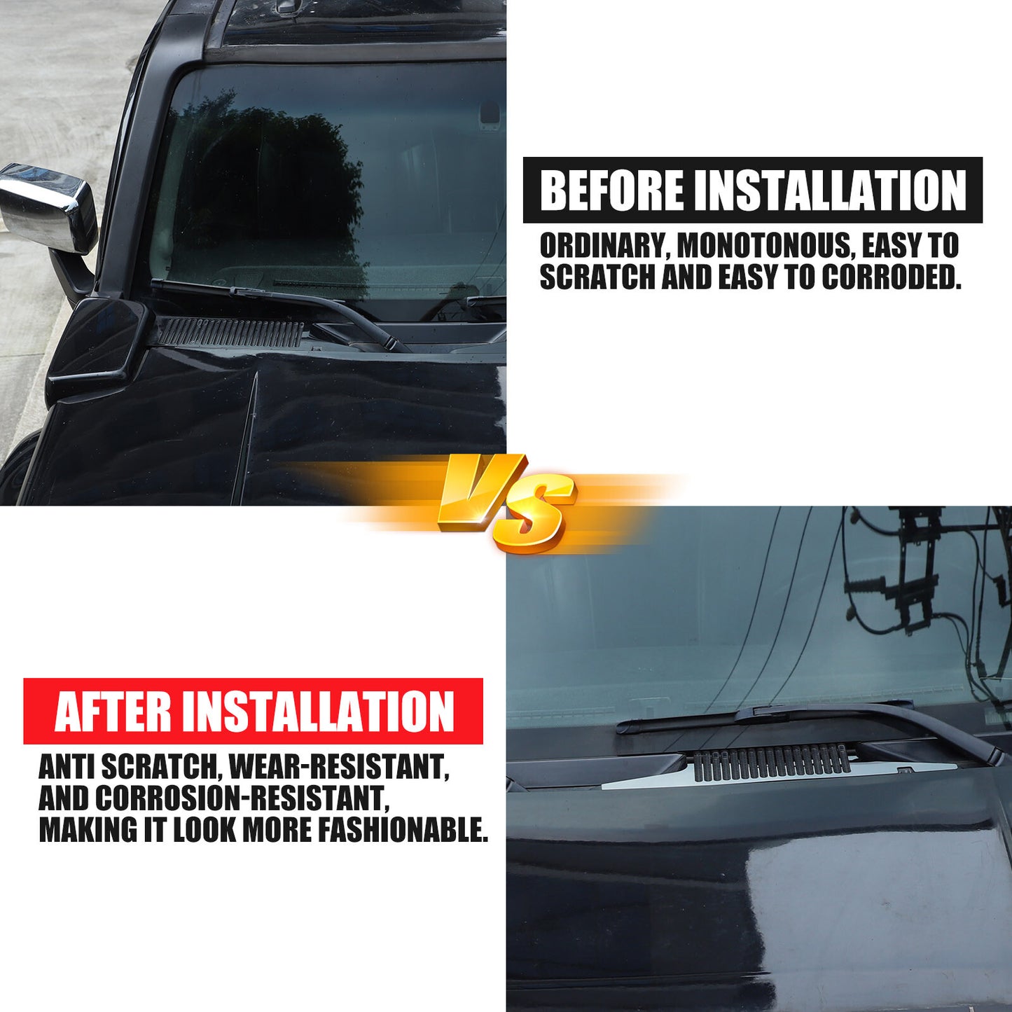 Steel protective sleeve for front hood, vent socket panel, and decorative trim on for Hummer H3 2005-2009. n