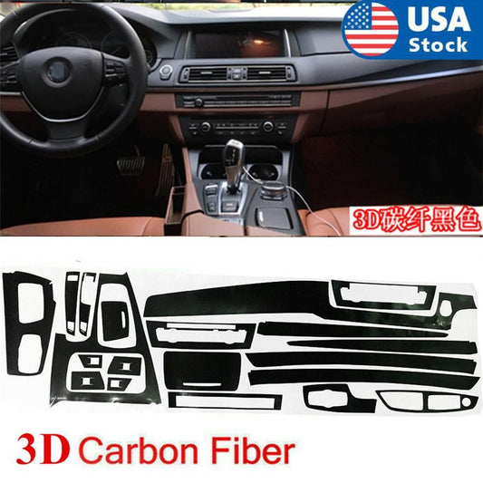 Car 3D Carbon Fiber Pattern Interior DIY Trim Sticker for BMW 5 Series F10 F18 Q