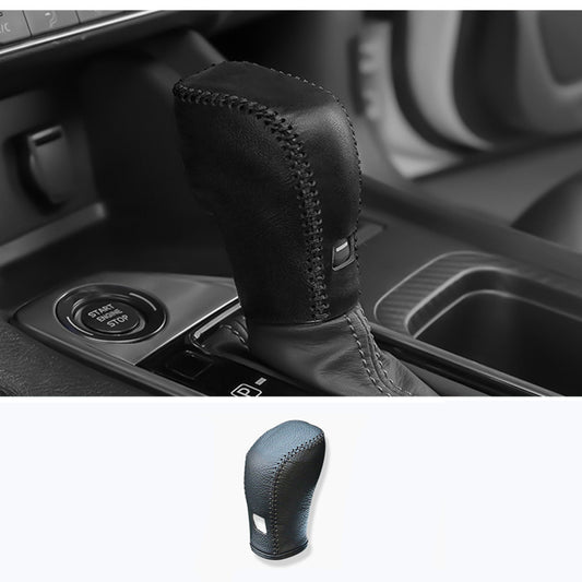 Black Leather Accessorie Gear Shift Knob Cover Trim For 2020-2022 for Nissan Sentra