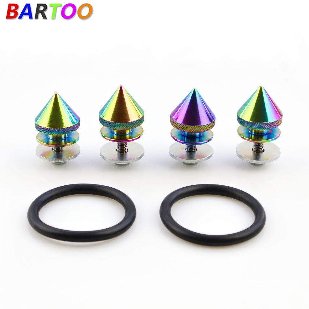 4pcs Car Spike Front Bumper Hatch Lids Quick Release Fasteners Nuts Bolt Kit Q