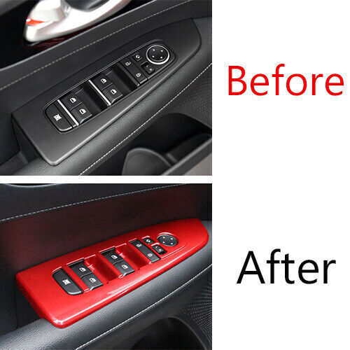 Glass Window Lifting Lock Panel Trim 4PCS for Kia K3 Forte 2019-2022 Bright Red