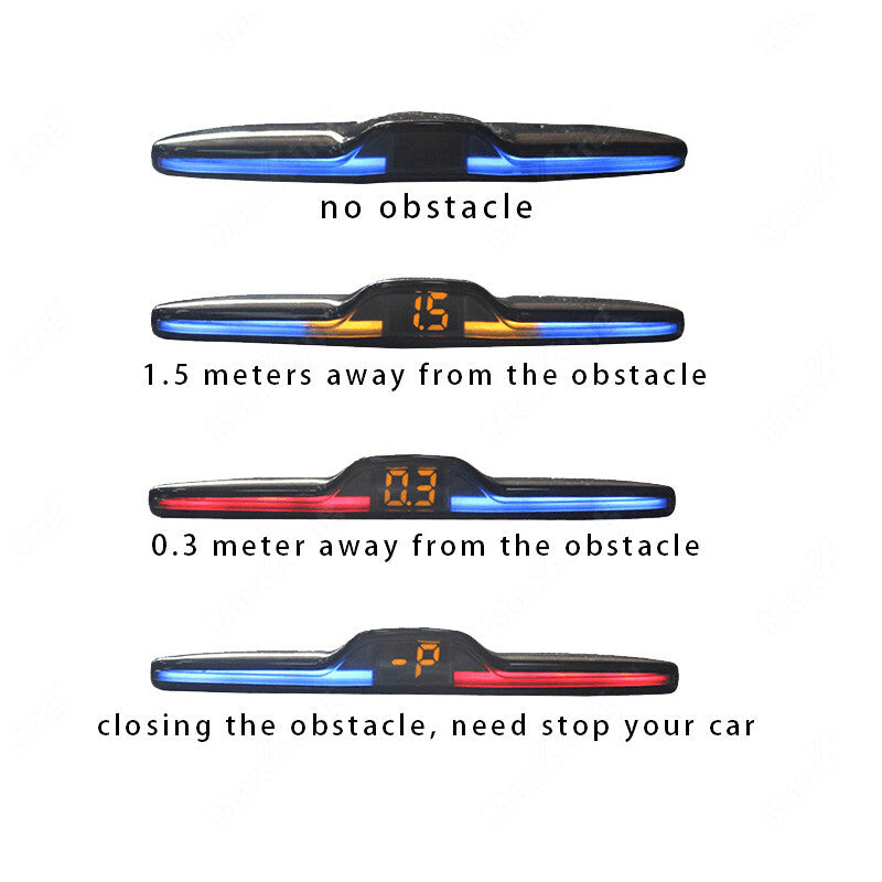 4x Parking Sensors LED Car Reverse Backup Radar System Sound Warning Alarm Kit