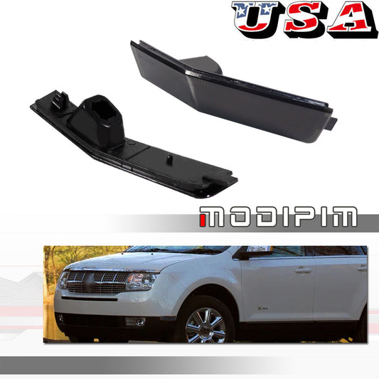 Smoked lens front bumper fender side marker light housing suitable for 07-10 for Lincoln MKX