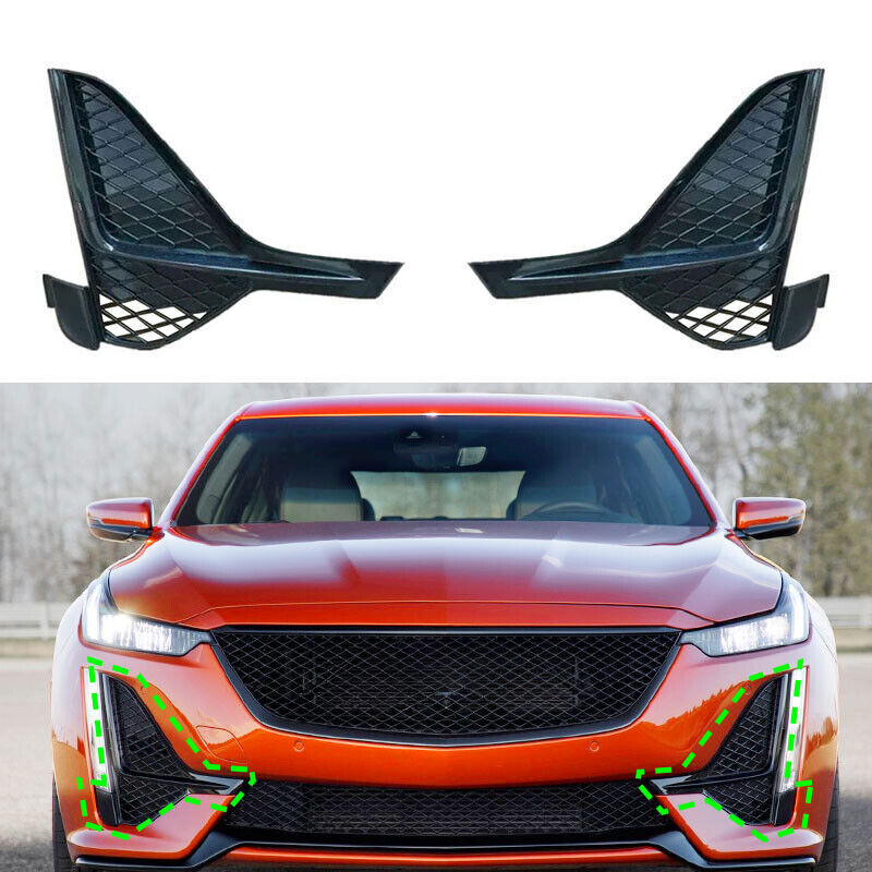 LH+RH Side Fog Light Lamp Bezel Cover Trim for Cadillac CT5-V 2020-21 22 2023 n