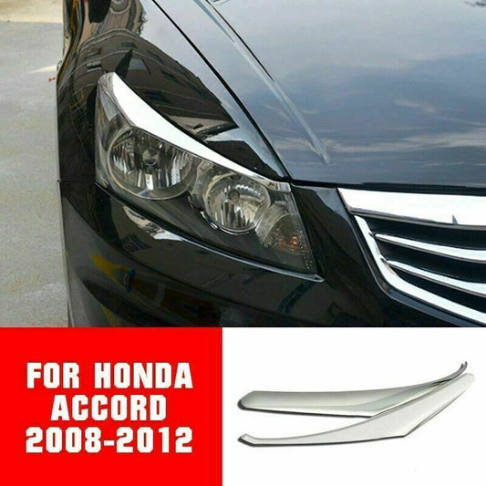 ABS Chrome Headlight Lamp Eyebrow Molding Trim Covers for Honda Accord 2008-2012