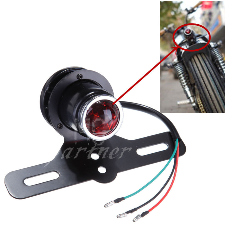 Black Motorcycle Tail Brake Light Lamp for Harley Bobber Chopper Cafe Racer Q