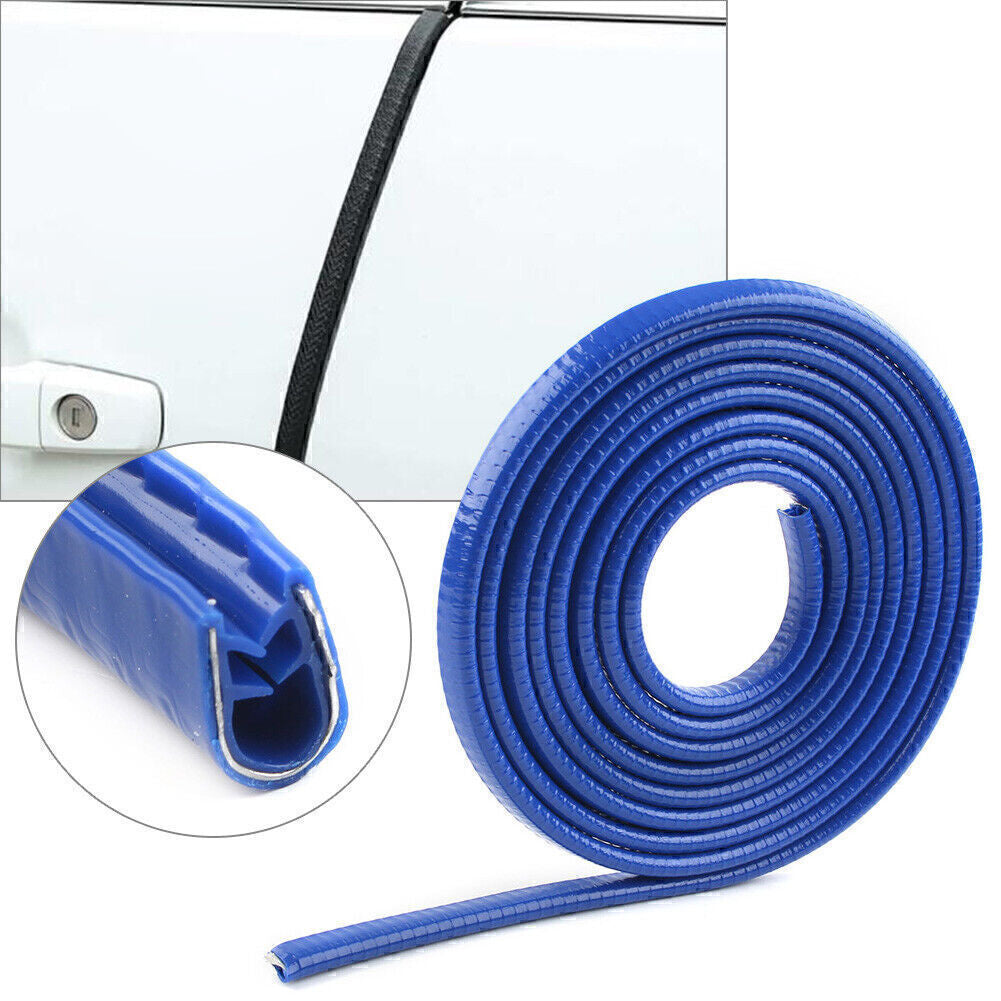 13Ft Universal Car Rubber Seal Trim Molding Strip Door Edge Lock Protector Blue Q