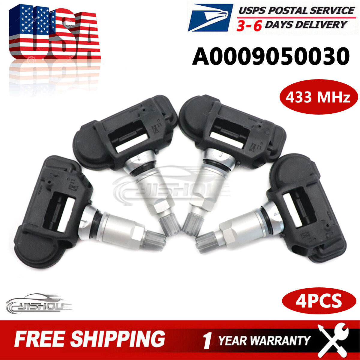 4X Tire Pressure Monitoring Sensor TPMS for Mercedes-Benz C300 C350 A0009050030