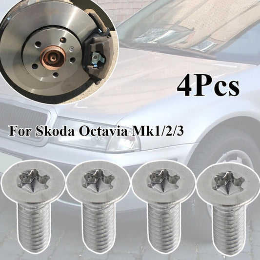 4Pcs for Skoda Octavia Mk1/2/3 Stainless Brake Disc Rotor Torx Screw Bolts 98-19