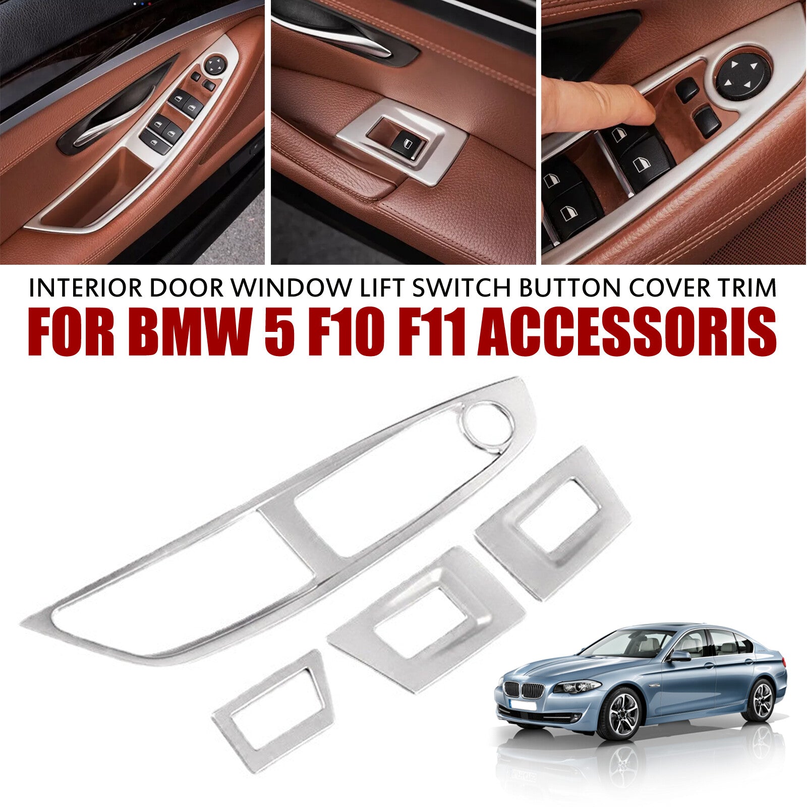 Accessoris interior window and door switch button cover trim for BMW 5 F10 F11