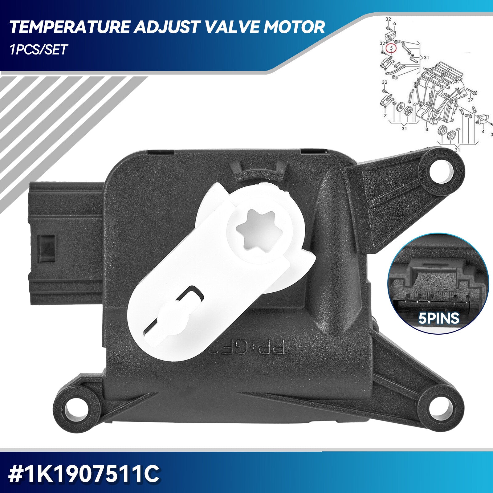 BLOWER ACTUATOR MIXING FLAP AIR CONDITIONING UNIT for AUDI A3 for VW for GOLF 5/6 TOURAN for PASSAT Q