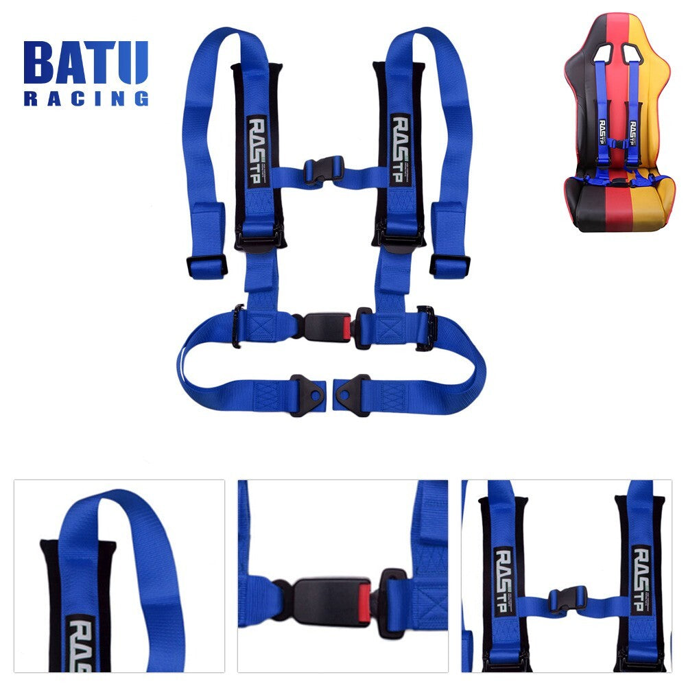 Blue 2 4Point Racing Car Harness Sport Quick Release Safety Universal for Seat Belt