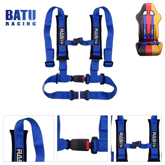 Blue 2 4Point Racing Car Harness Sport Quick Release Safety Universal for Seat Belt