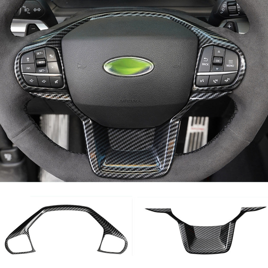 Steering Wheel Switch Button Cover Trim Carbon Fiber for Ford Explorer 2020-2024