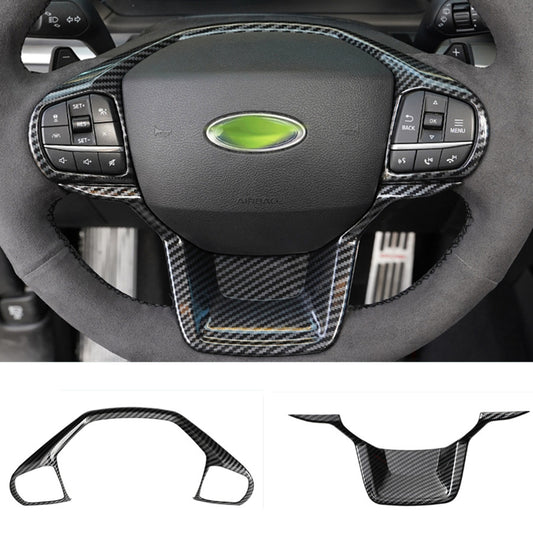 Steering Wheel Switch Button Cover Trim Carbon Fiber for Ford Explorer 2020-2024