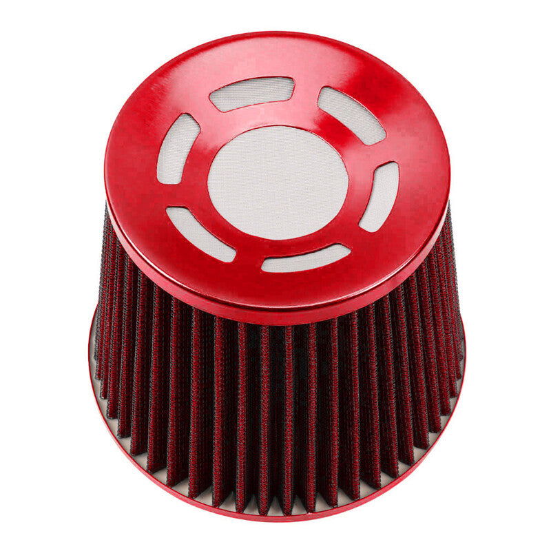3-inch 76mm GM Imported Cold High Flow Intake Cone Air Filter Red Kit