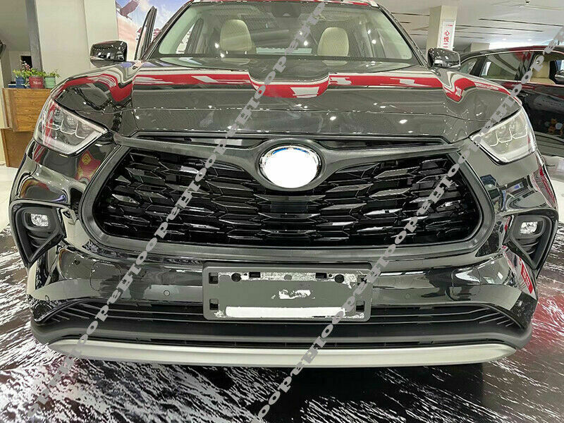 for Toyota Highlander 2020-2023 Matte Chrome Front Bumper Lip Molding Strip Trim