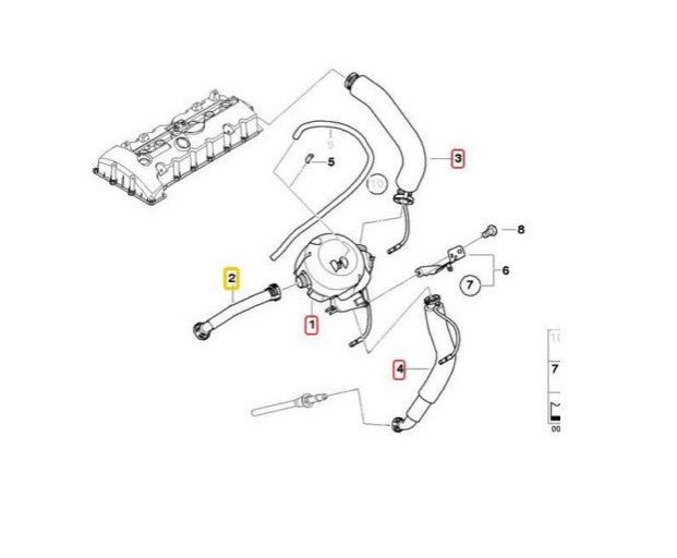 New 1 SET Crankcase Breather Oil Separator Kit For E61 E91 E85 E60 E90 v